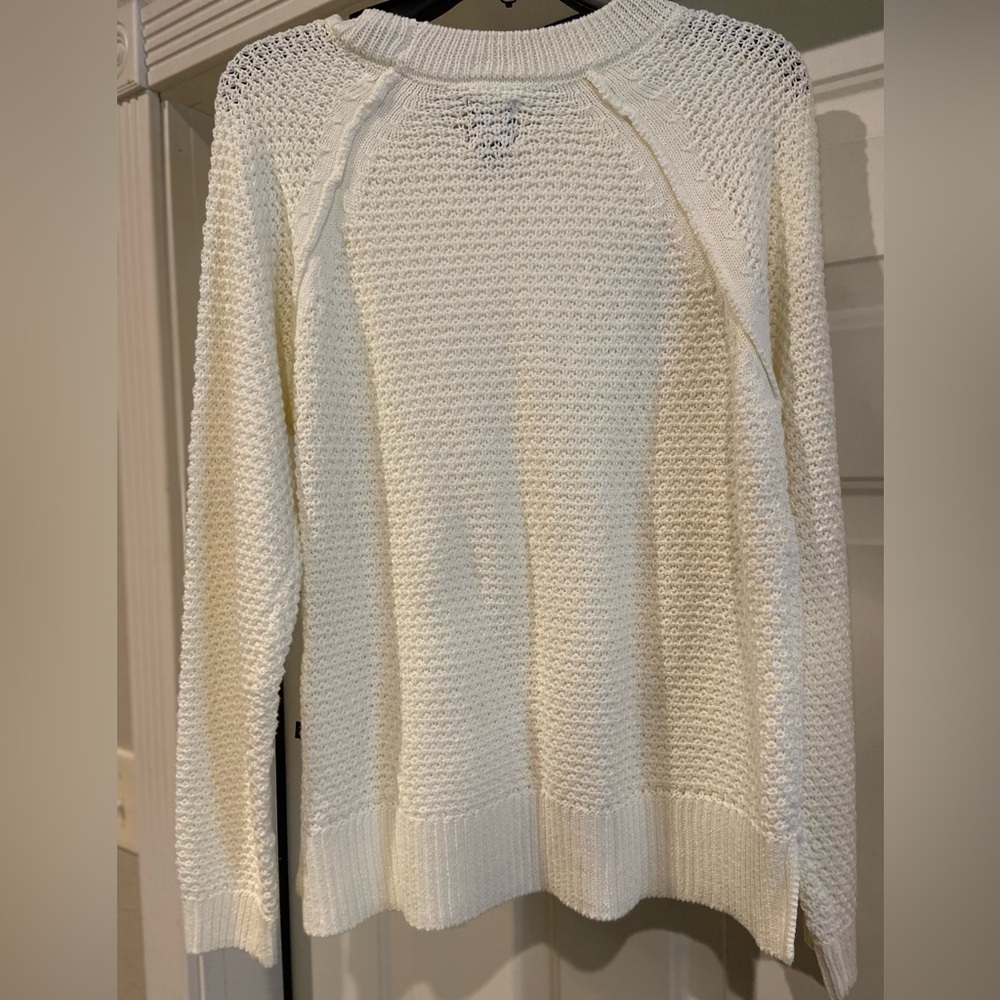 Gap~NWOT~Neutral~Cream~Open Stitch Crochet~Long Sleeve~Pullover Sweater~Size M - Picture 10 of 15